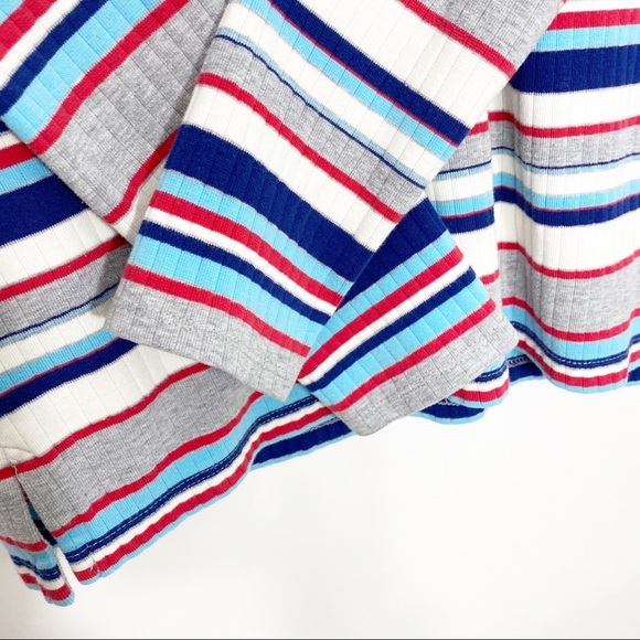 Anthropologie Postmark Joliette Sweater, Medium Striped Gray White Red Blue - Picture 7 of 10